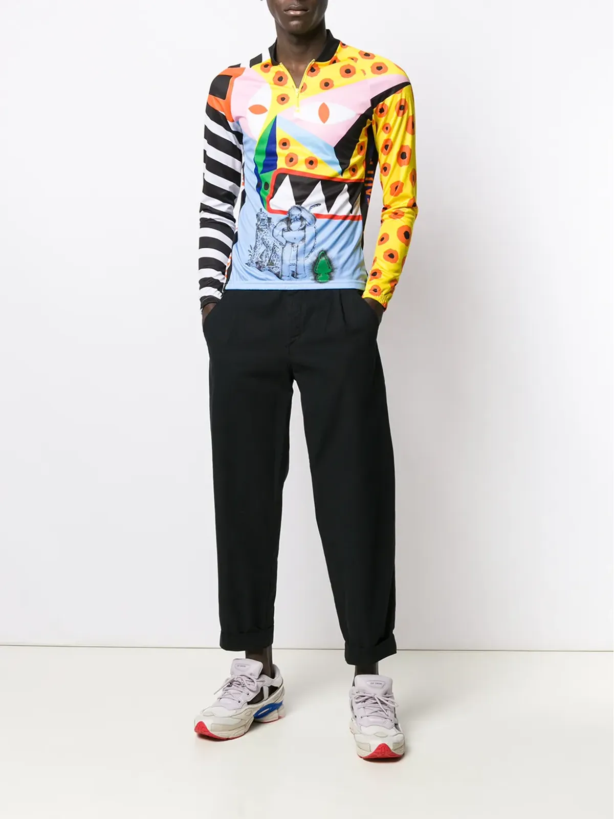 Walter Van Beirendonck Explicit Beauty サイクリング長袖Tシャツ イエロー - 画像2