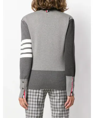 Thom Browne ファンミックス4バーVネックカーディガン - サムネイル4