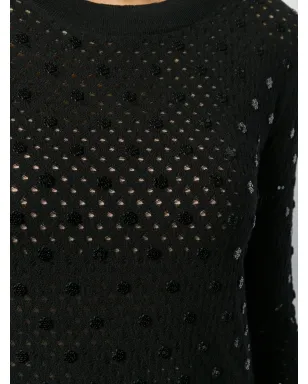 Louis Vuitton Pre-Owned オープンニット・スパンコールディテール ジャンパー - ブラック - サムネイル5
