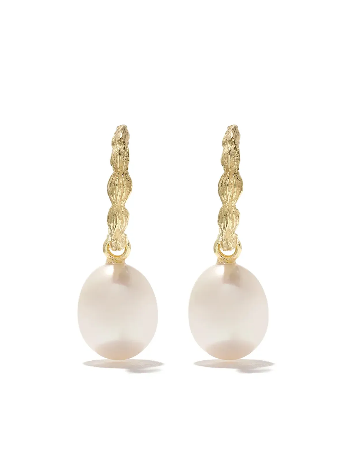 Wouters & Hendrix Gold 18kt Yellow Gold Organic Pearl hoops オーガニックパール フープ ピアス - 画像1
