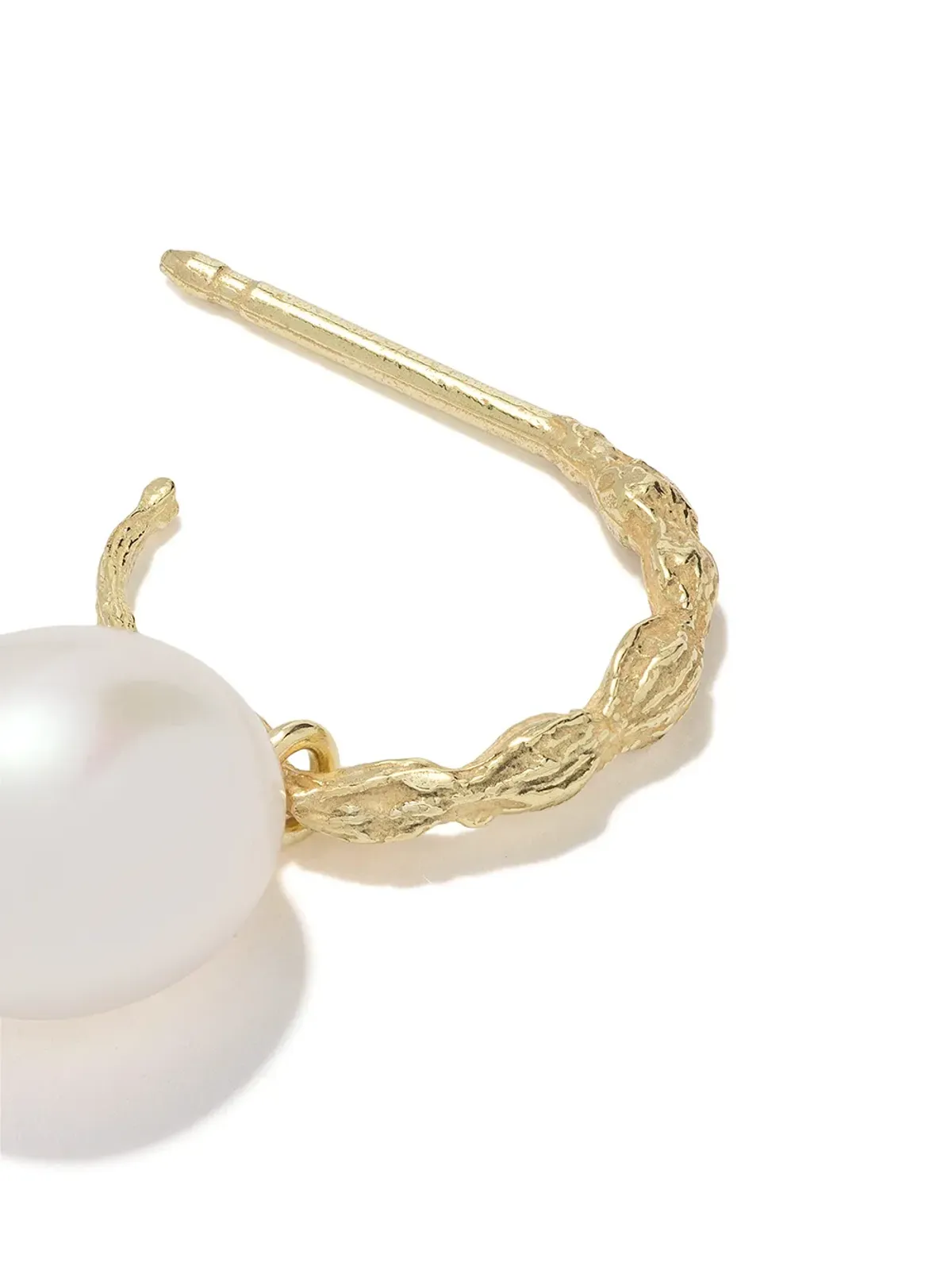 Wouters & Hendrix Gold 18kt Yellow Gold Organic Pearl hoops オーガニックパール フープ ピアス - 画像3