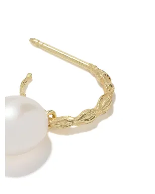 Wouters & Hendrix Gold 18kt Yellow Gold Organic Pearl hoops オーガニックパール フープ ピアス - サムネイル3