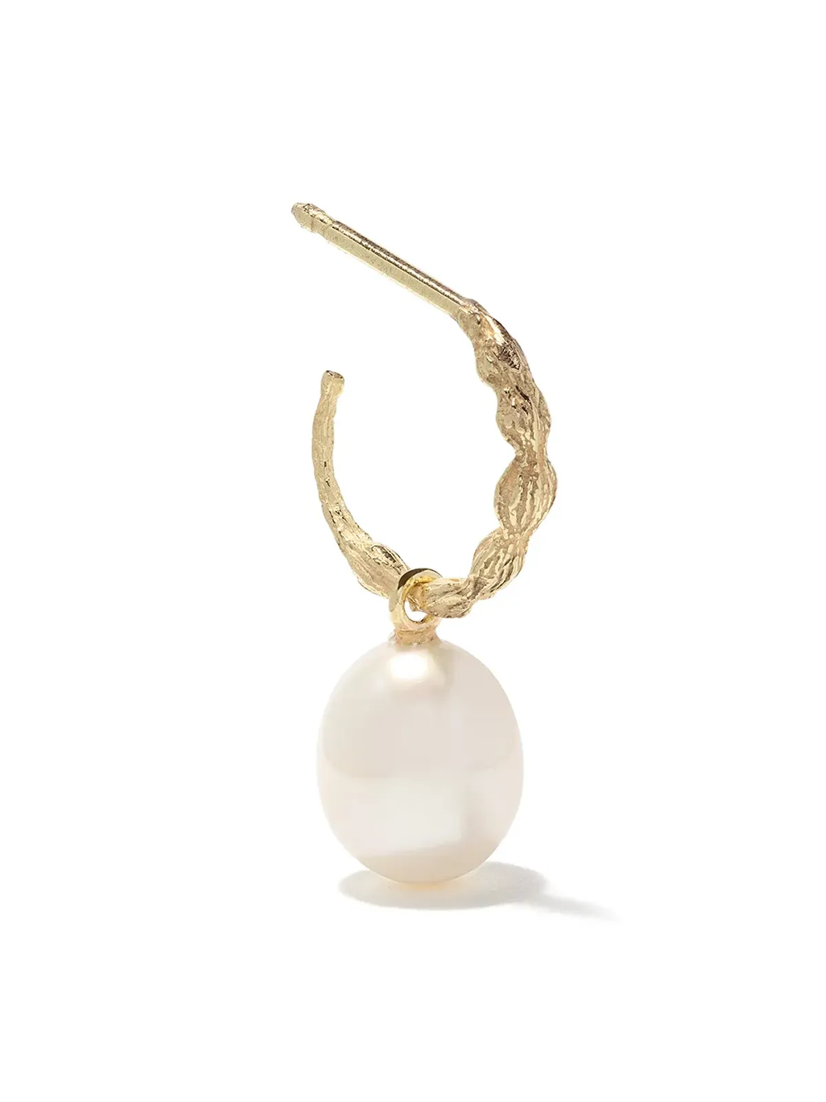 Wouters & Hendrix Gold 18kt Yellow Gold Organic Pearl hoops オーガニックパール フープ ピアス - 画像4