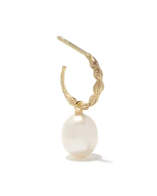 Wouters & Hendrix Gold 18kt Yellow Gold Organic Pearl hoops オーガニックパール フープ ピアス - サムネイル4