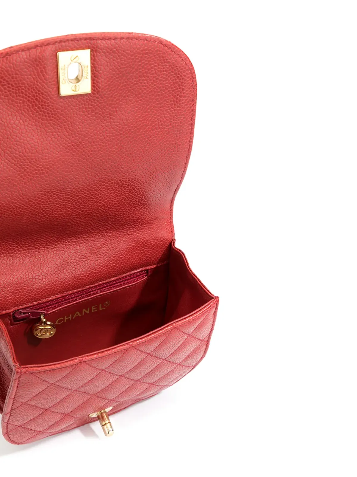 CHANEL Pre-Owned 1990年代 ダイヤモンドキルティング CC ベルトバッグ - レッド - 画像5