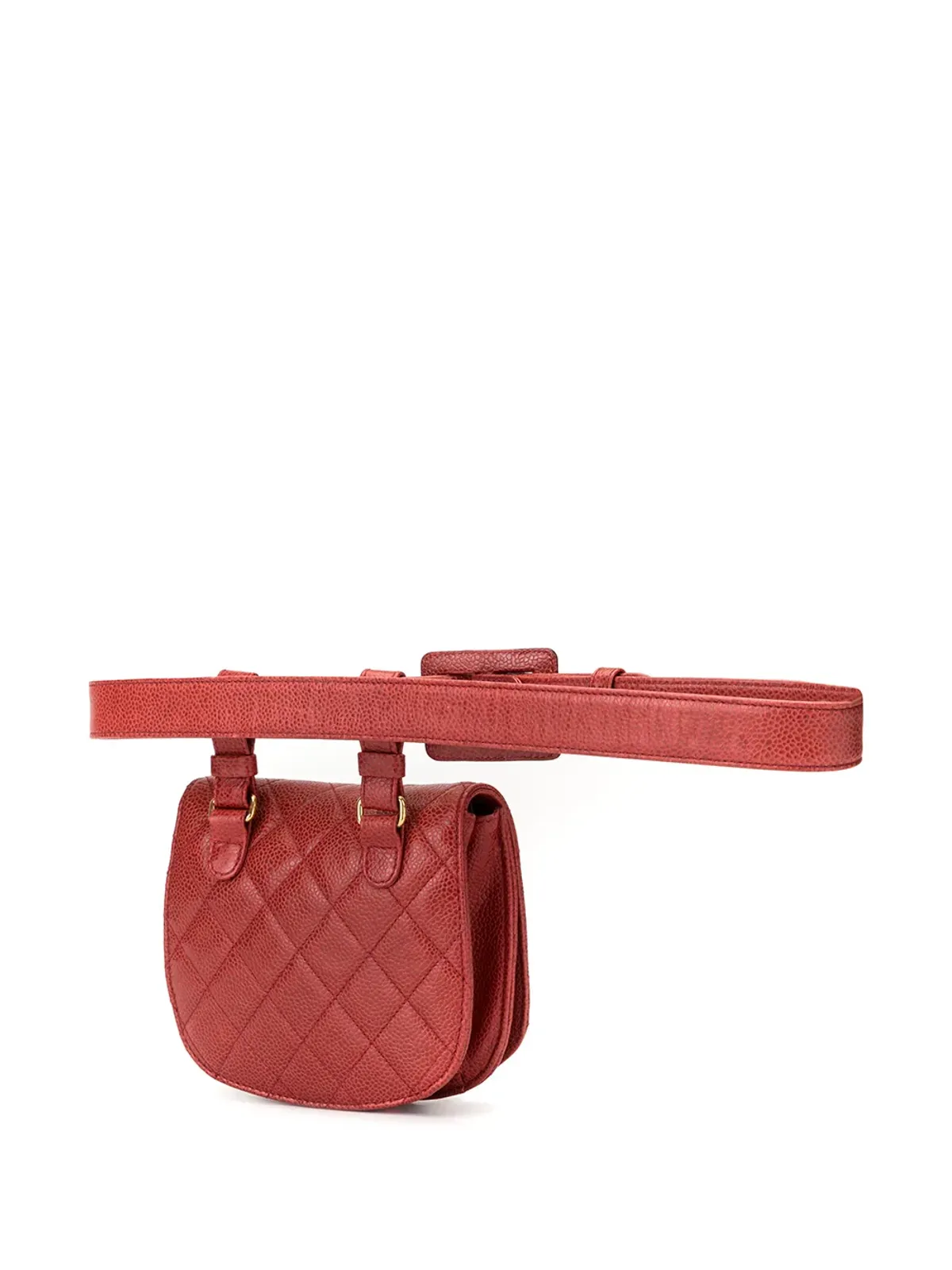 CHANEL Pre-Owned 1990年代 ダイヤモンドキルティング CC ベルトバッグ - レッド - 画像3