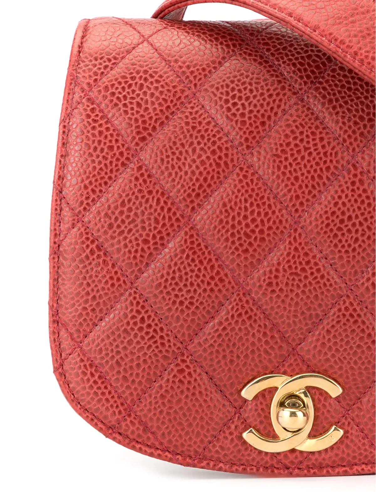 CHANEL Pre-Owned 1990年代 ダイヤモンドキルティング CC ベルトバッグ - レッド - 画像4