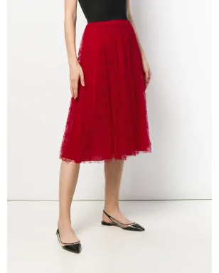 Valentino Garavani プリーツ・シャンティリーレーススカート - サムネイル3