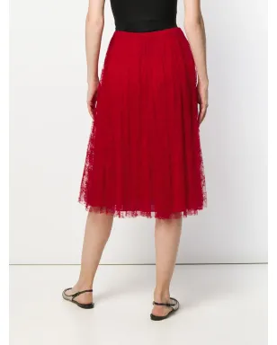 Valentino Garavani プリーツ・シャンティリーレーススカート - サムネイル4