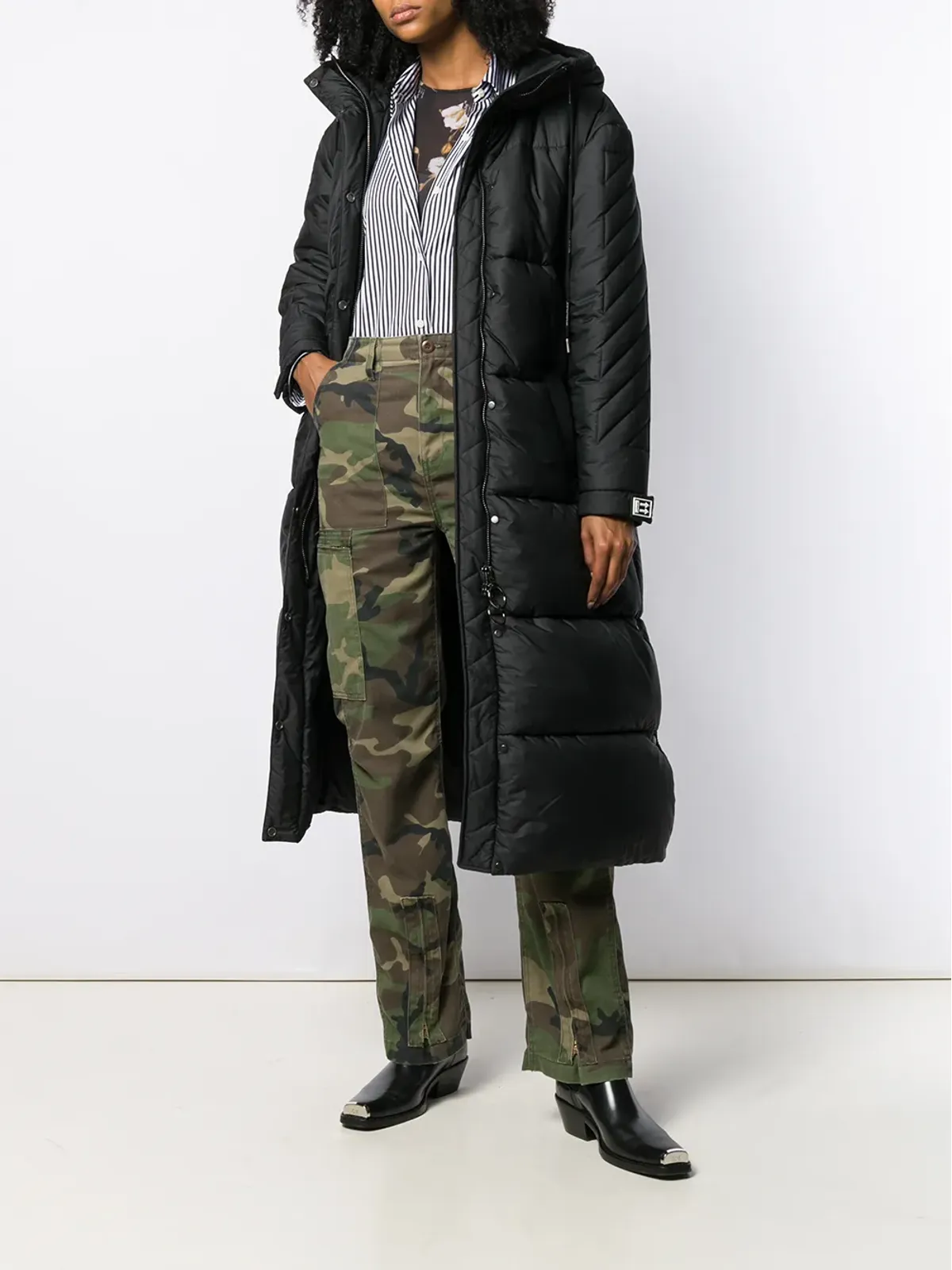 Off-White フード付きパッド入りコート - 画像2