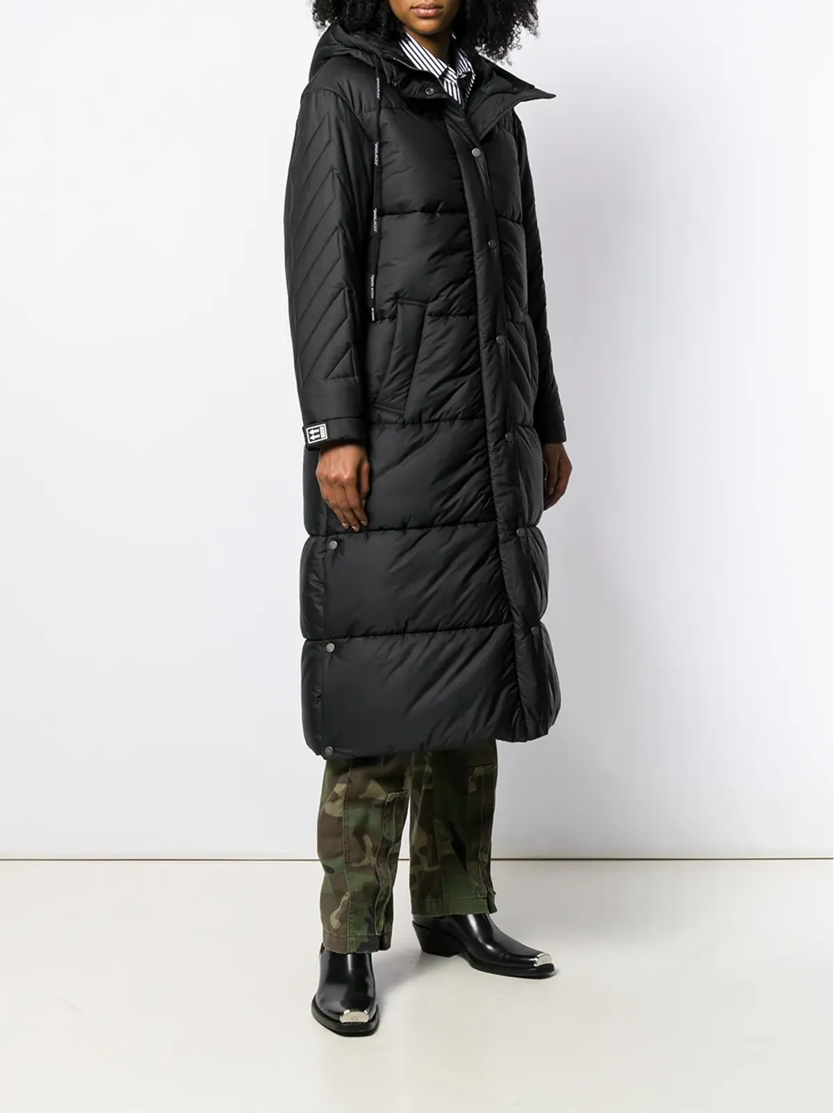 Off-White フード付きパッド入りコート - 画像3