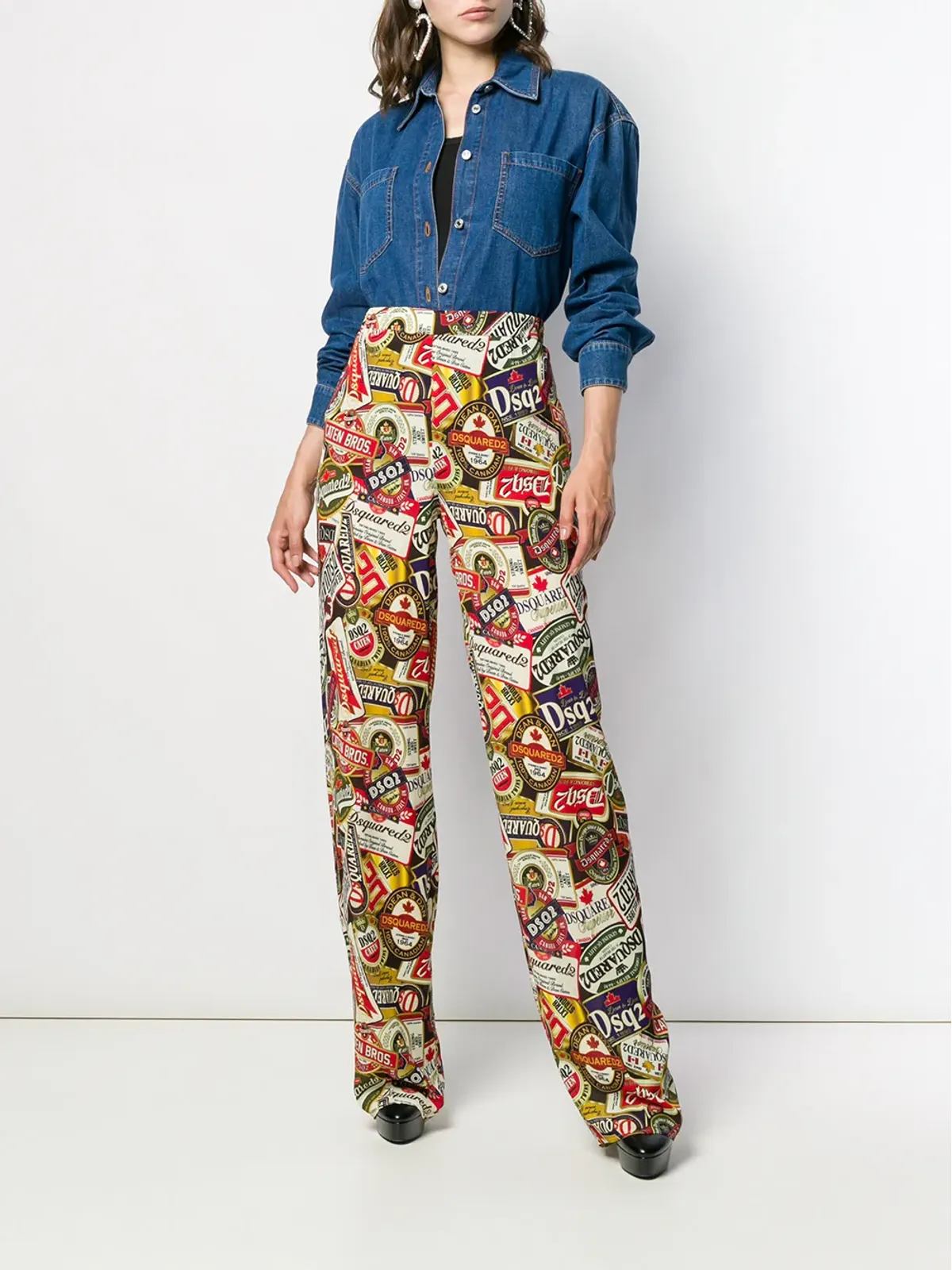 DSQUARED2 プリント パラッツォパンツ - 画像2
