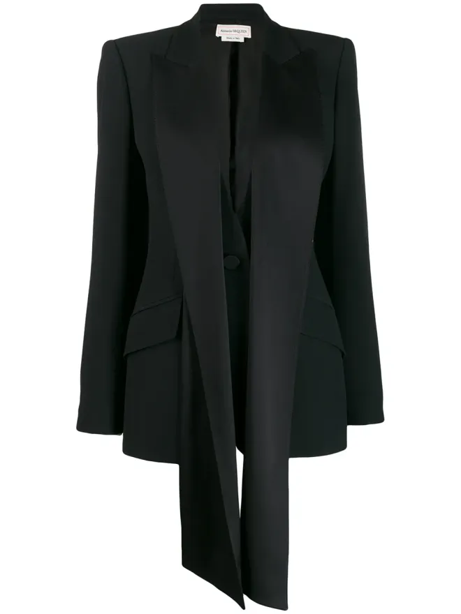 Alexander McQueen Alexander McQueen シルクリボン装飾ブレザーの商品画像