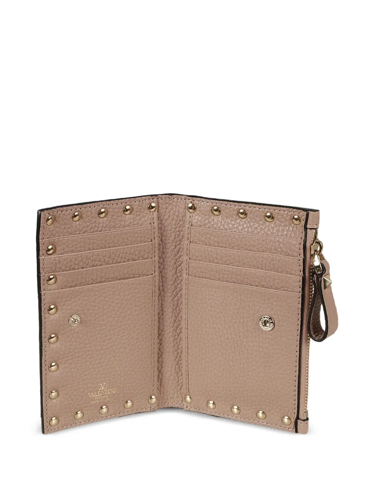 Valentino Garavani ロックスタッズ ジップド レザー カードホルダー - 画像3