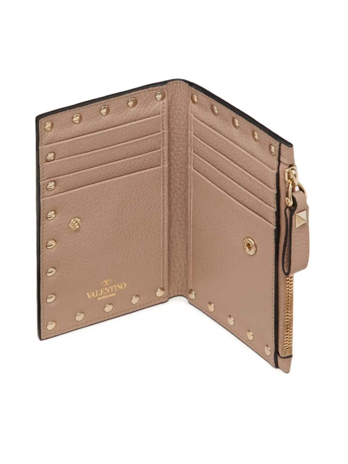 Valentino Garavani ロックスタッズ ジップド レザー カードホルダー - 画像4