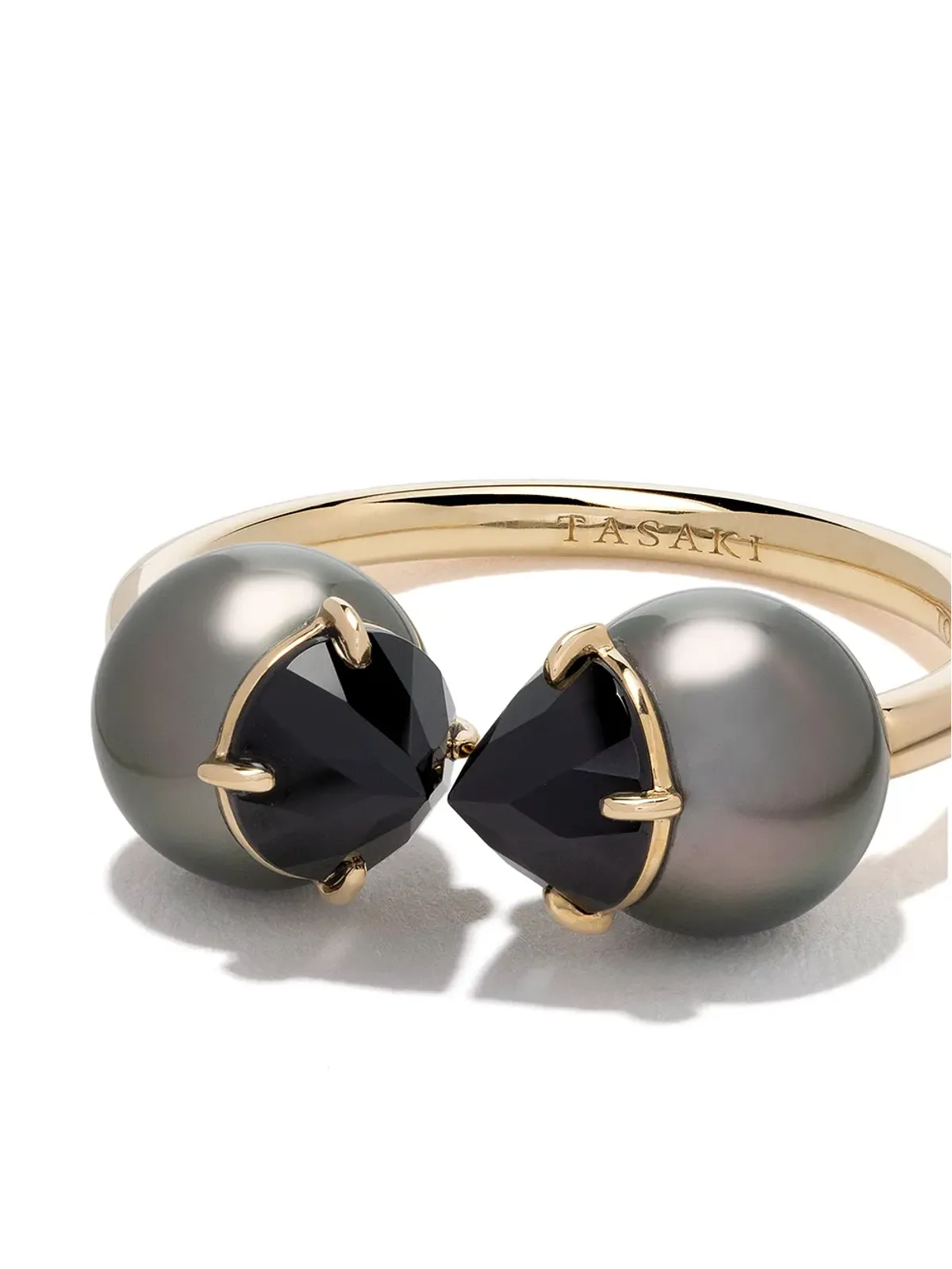 TASAKI 18Kイエローゴールド コレクションライン レファインド・レベリオン サインブラックスピネル リング - 画像3