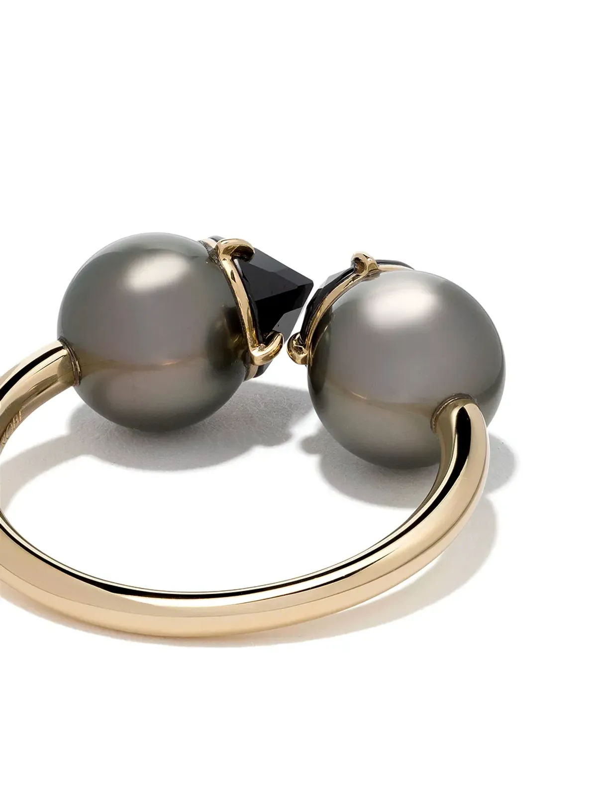 TASAKI 18Kイエローゴールド コレクションライン レファインド・レベリオン サインブラックスピネル リング - 画像4