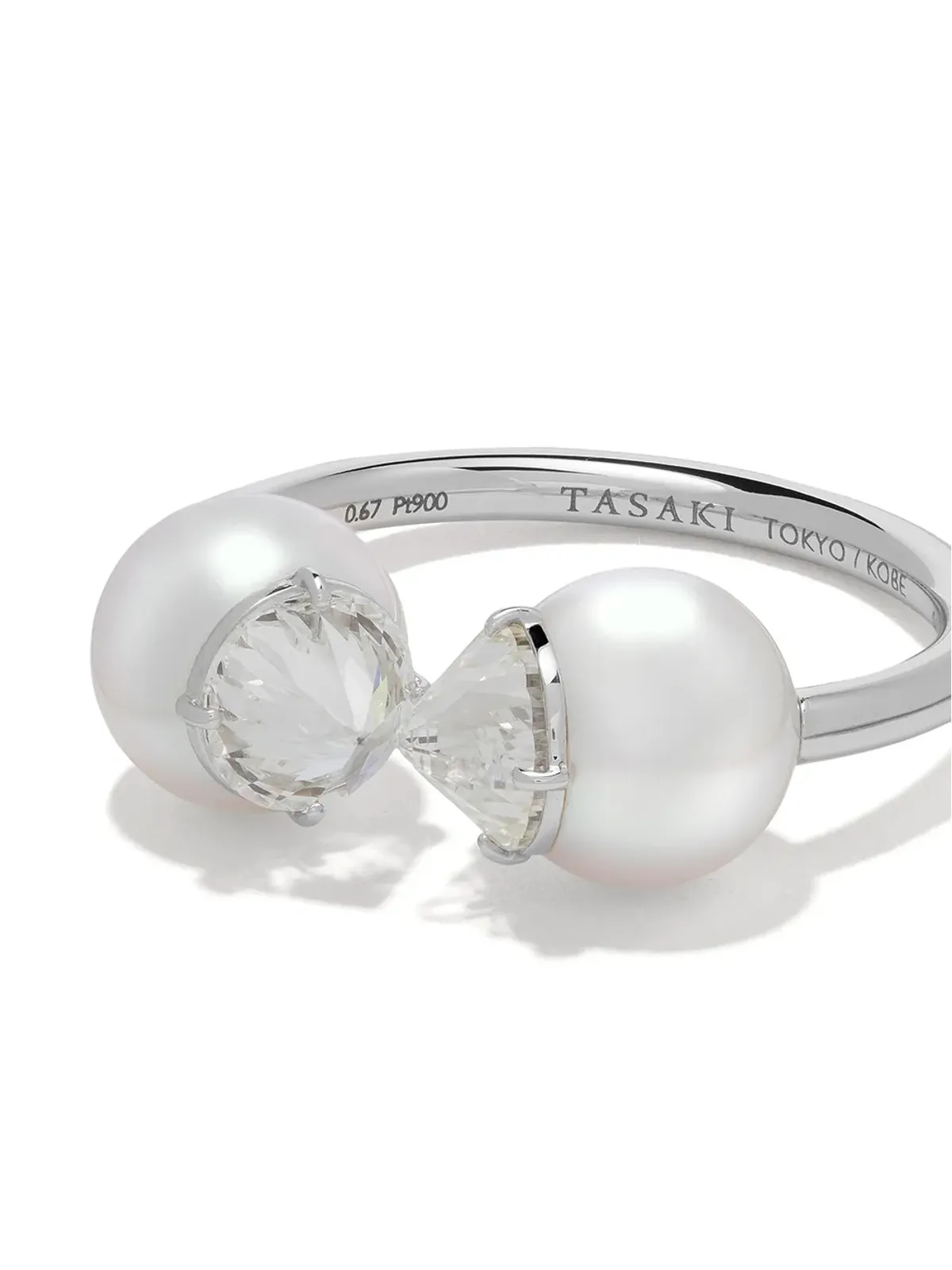 TASAKI プラチナ リファインド・リベリオン アコヤ真珠とダイヤモンドのリング - 画像3