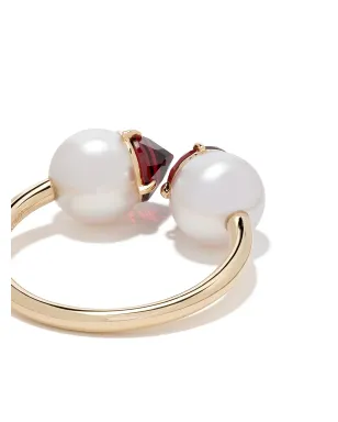 TASAKI 18kt yellow gold Collection Line Refined Rebellion signature garnet ring - サムネイル4