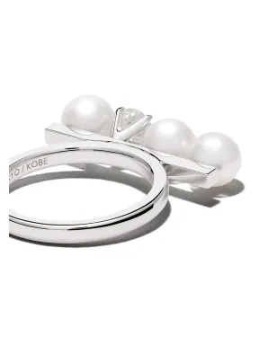 TASAKI Balance ソロ ダイヤモンドとアコヤ真珠のリング - シルバー - サムネイル4