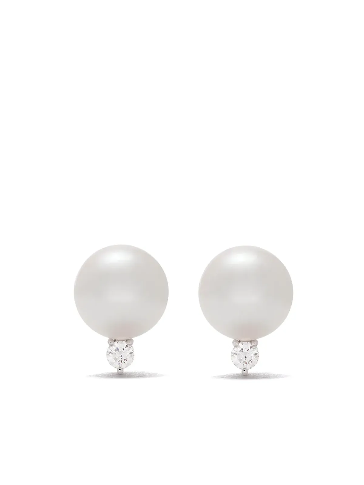 TASAKI 18Kホワイトゴールド アコヤ真珠 ダイヤモンド ピアス - シルバー - 画像1