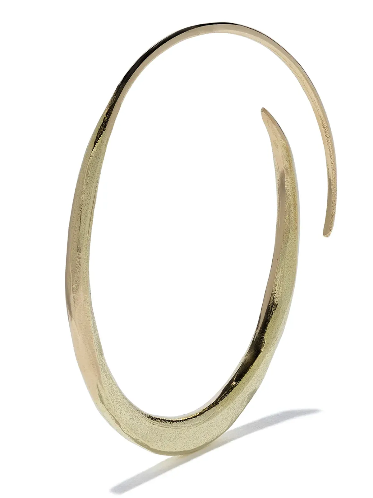 Wouters & Hendrix Gold 18金ゴールド ハンマード フープピアス - 画像3