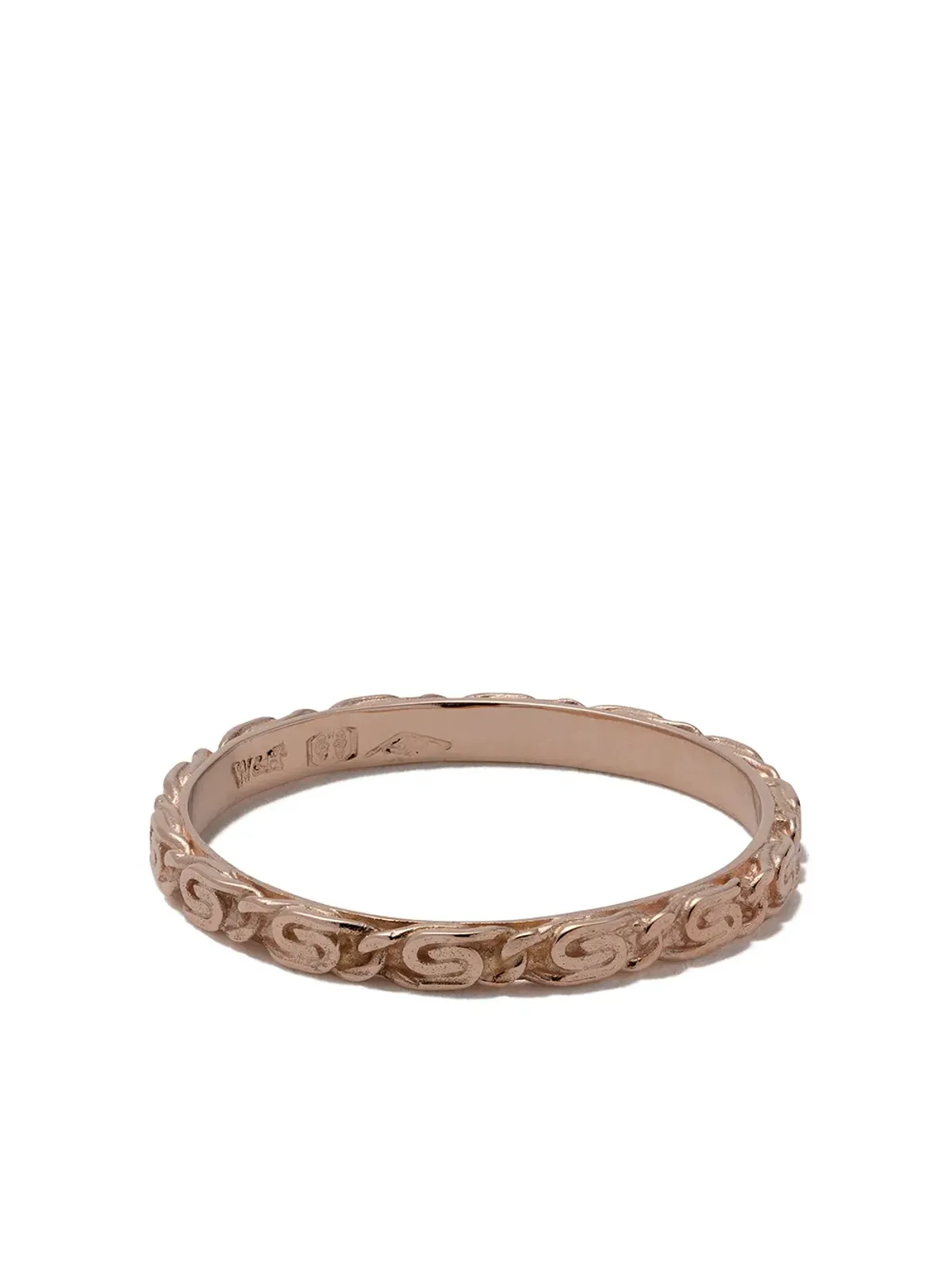 Wouters & Hendrix Gold 18kt ローズゴールド スネイル ダイヤモンド チェーン リング - ピンク - 画像1