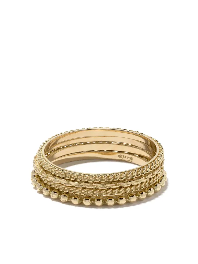 Wouters & Hendrix Gold Wouters & Hendrix Gold 18kt gold four rings set - Metallicの商品画像