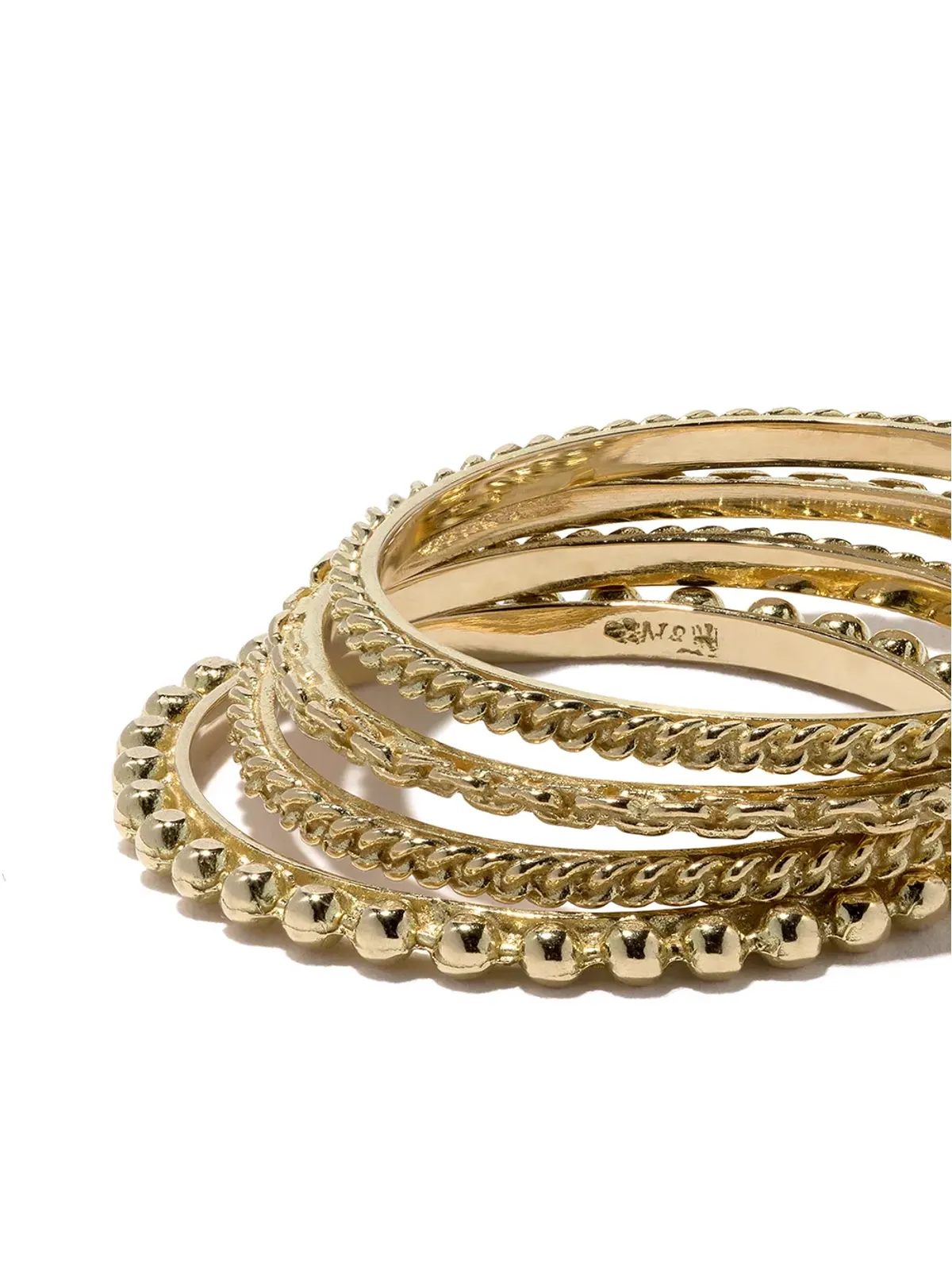 Wouters & Hendrix Gold 18kt gold four rings set - Metallic - 画像3