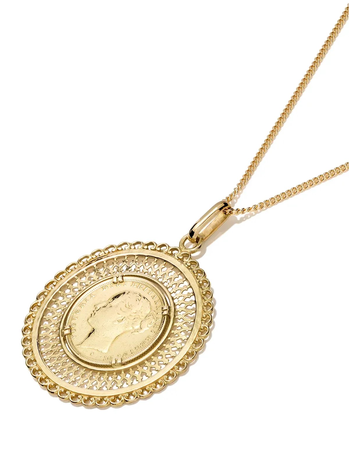 Wouters & Hendrix Gold 18ktゴールド パールとコイン ペンダント ネックレス - 画像3
