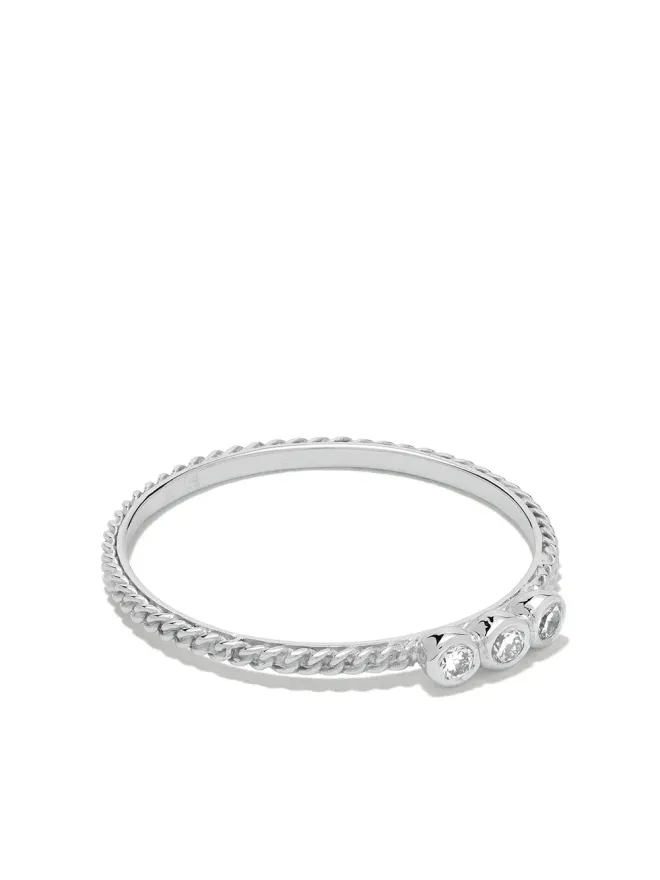 Wouters & Hendrix Gold Wouters & Hendrix Gold 18ktホワイトゴールド チェーン ダイヤモンド リング - シルバーの商品画像
