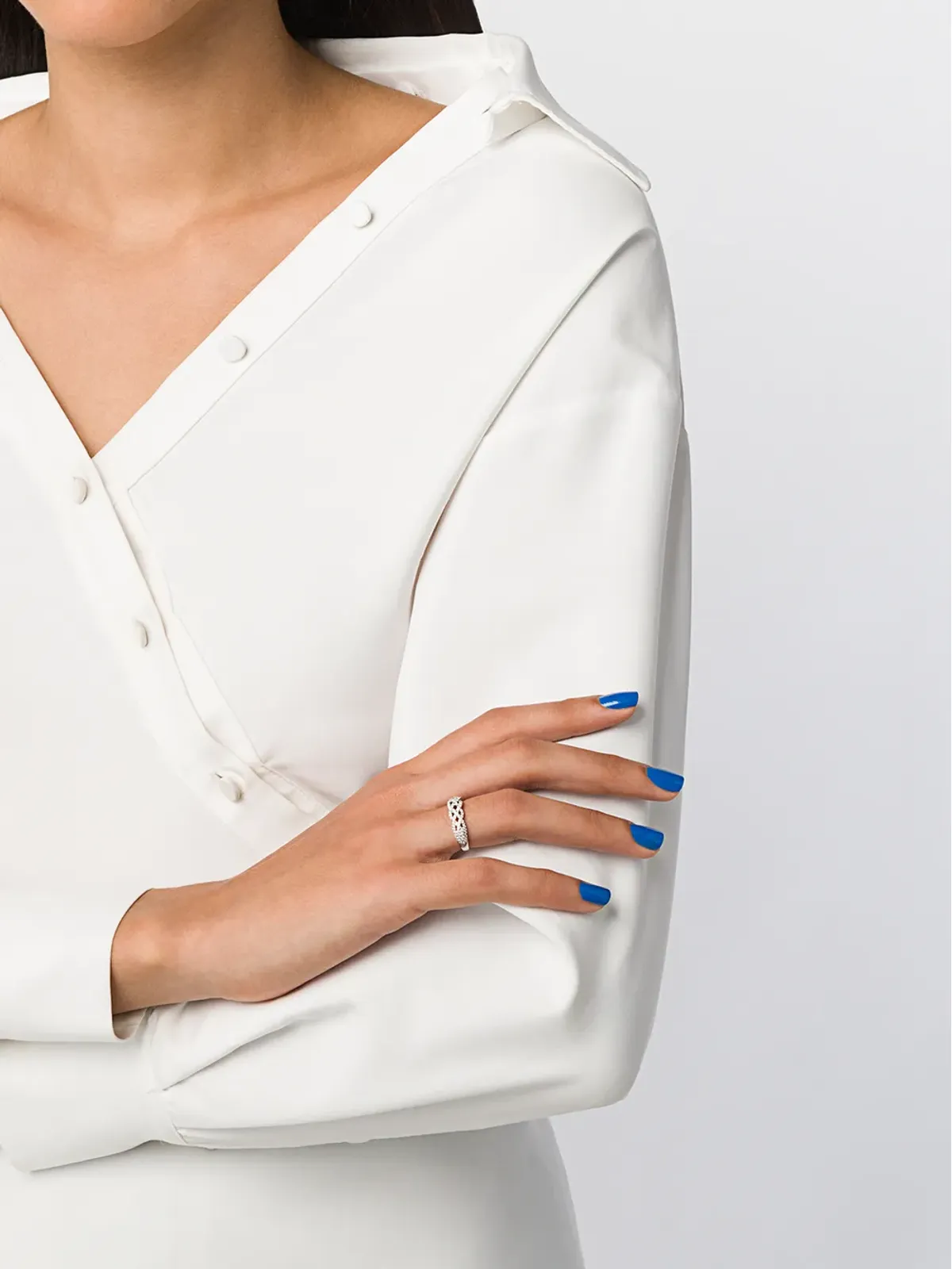 Wouters & Hendrix Gold 18ktホワイトゴールド ブレイドダイヤモンドリング - 画像2