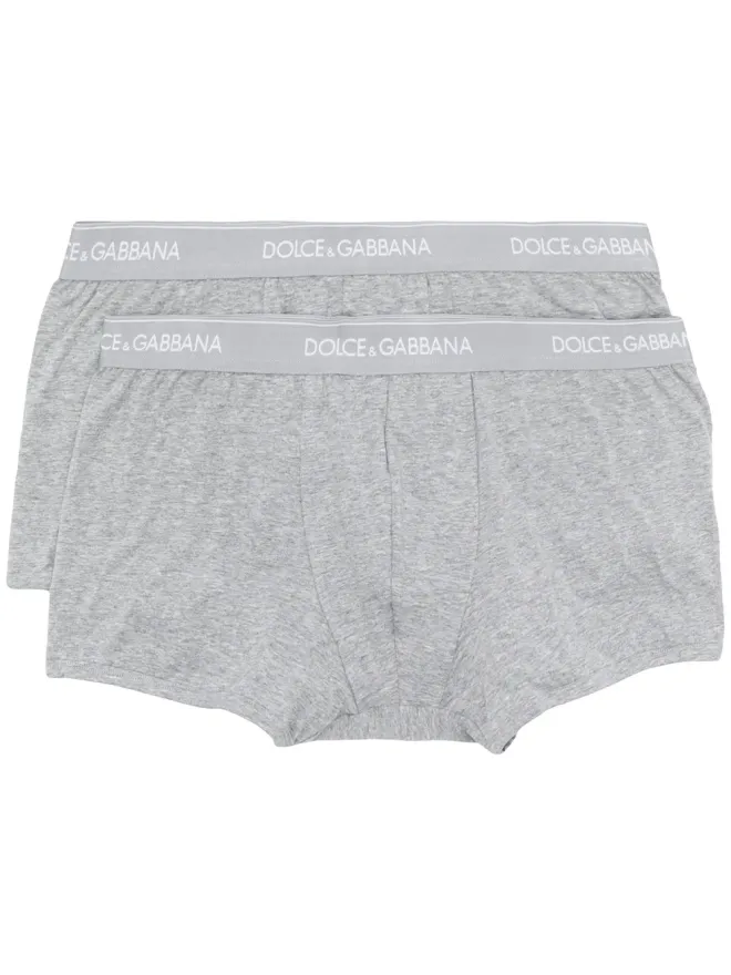 Dolce & Gabbana Dolce & Gabbana ロゴ入りウエストバンド ボクサーブリーフ（2枚組） - グレーの商品画像