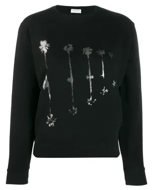 Saint Laurent パームツリープリント スウェットシャツ - ブラック - サムネイル1