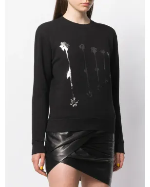 Saint Laurent パームツリープリント スウェットシャツ - ブラック - サムネイル3