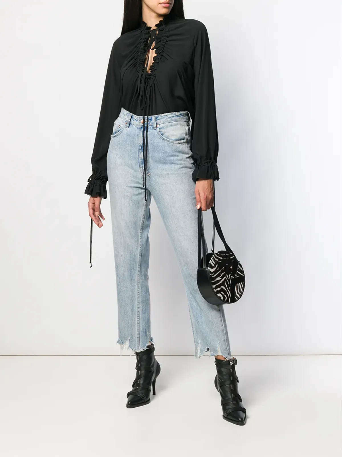 DSQUARED2 フリルブラウス - Black - 画像2