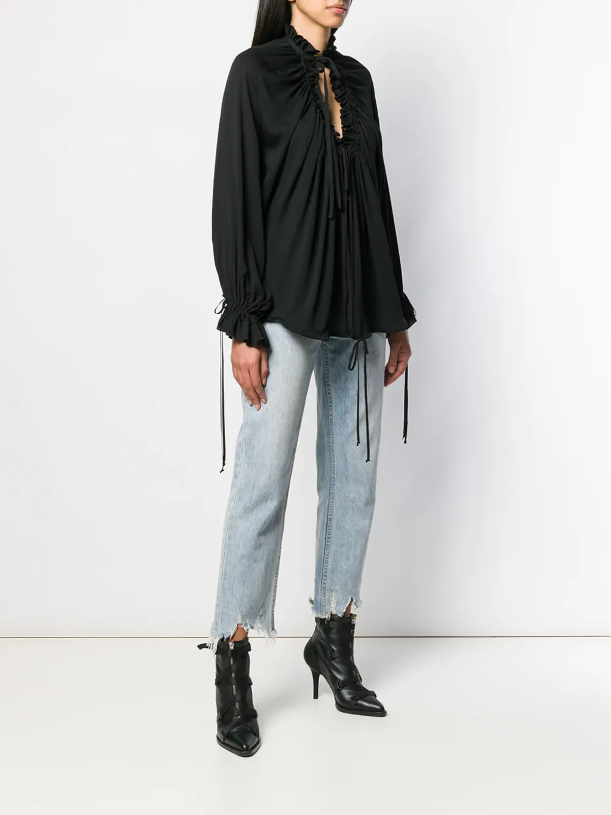 DSQUARED2 フリルブラウス - Black - 画像3