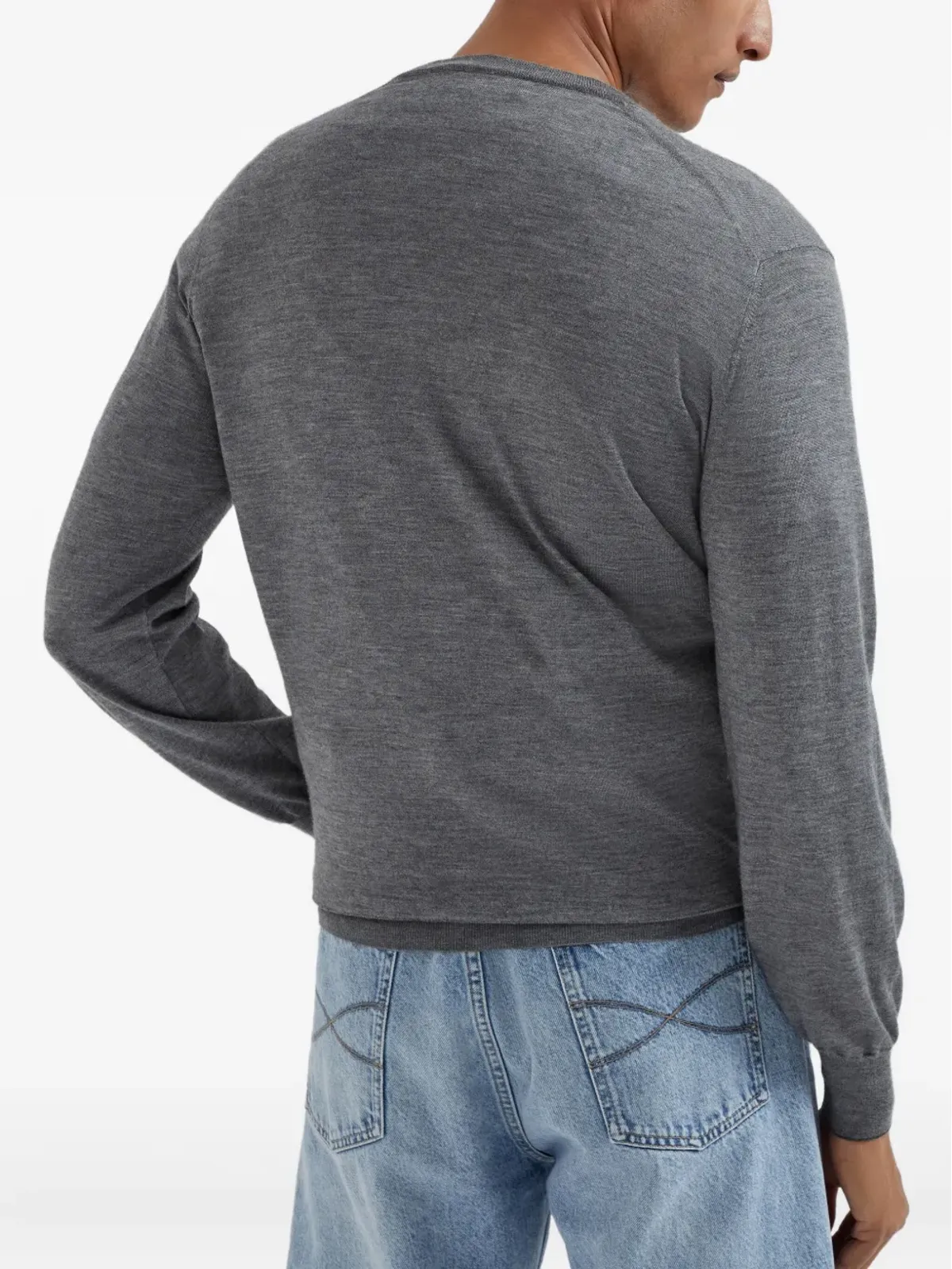 Brunello Cucinelli ウールVネック セーター - 画像5