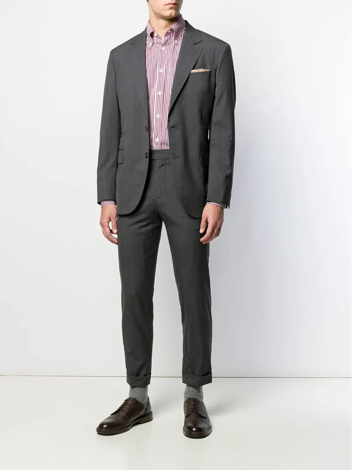 Brunello Cucinelli マイクロチェック柄スーツジャケット - 画像2