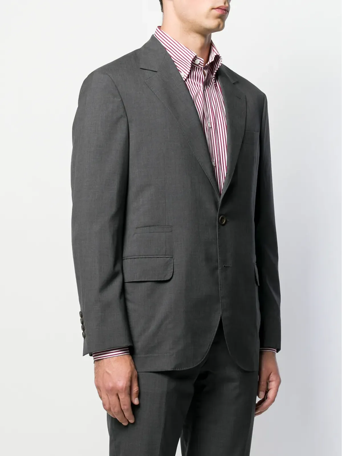 Brunello Cucinelli マイクロチェック柄スーツジャケット - 画像3