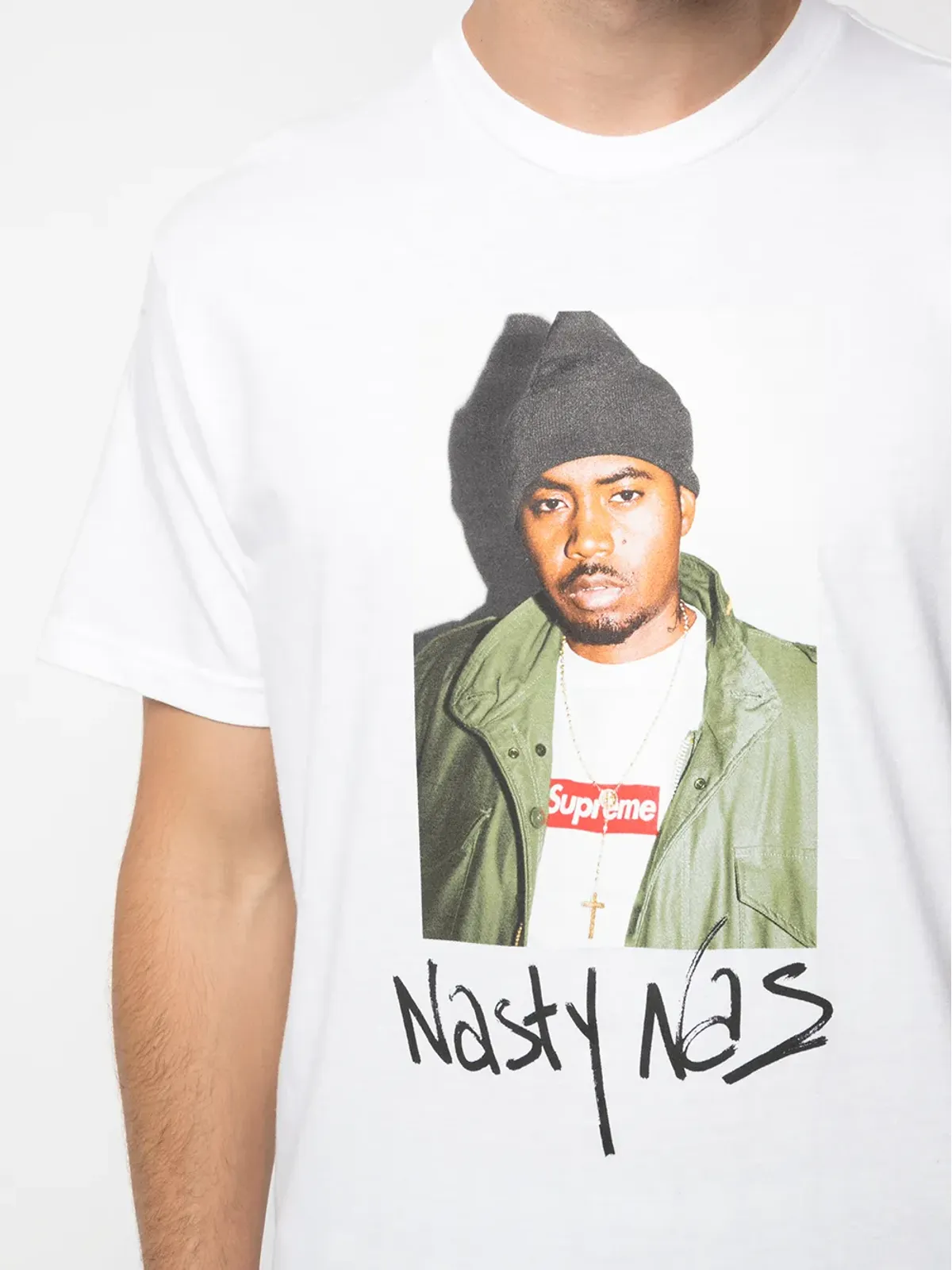 Supreme Nasty Nas グラフィックプリント Tシャツ（ホワイト） - 画像5