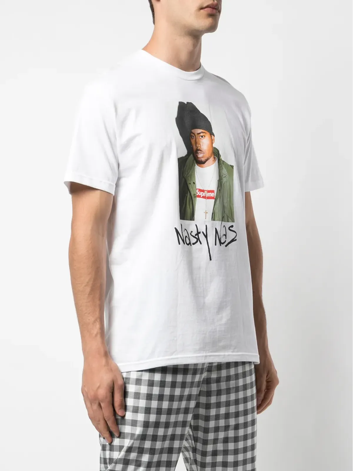 Supreme Nasty Nas グラフィックプリント Tシャツ（ホワイト） - 画像3