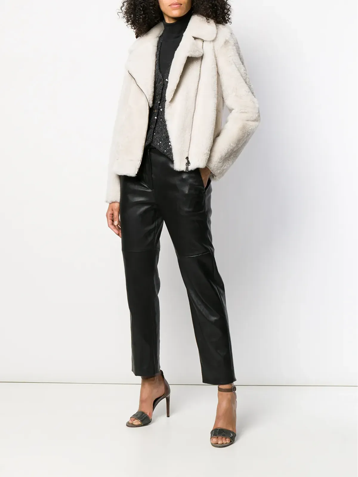 Brunello Cucinelli クロップドストレートパンツ（ブラック） - 画像2