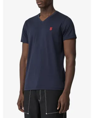 Burberry モノグラムモチーフ Vネック Tシャツ（ブルー） - サムネイル3