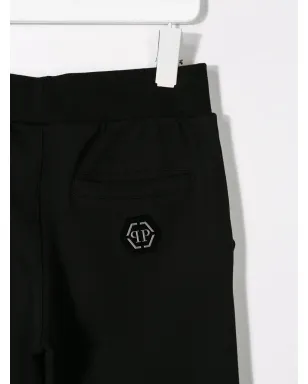 Philipp Plein Junior コントラストロゴ トラックパンツ ブラック - サムネイル3