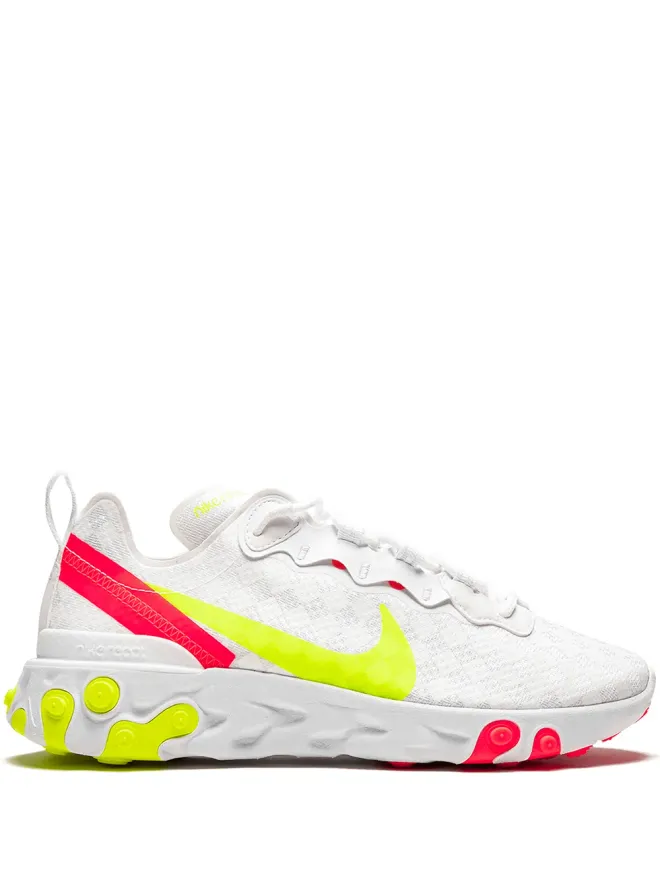 Nike Nike React Element 55 ホワイト/フラッシュクリムゾン スニーカーの商品画像