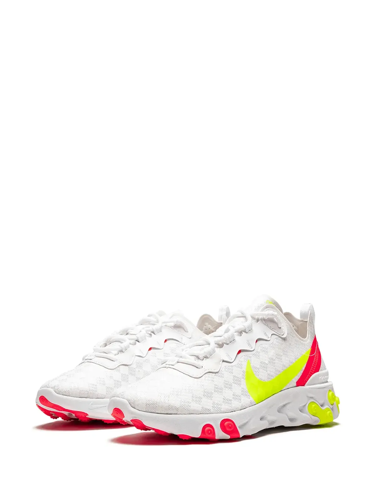 Nike React Element 55 ホワイト/フラッシュクリムゾン スニーカー - 画像2