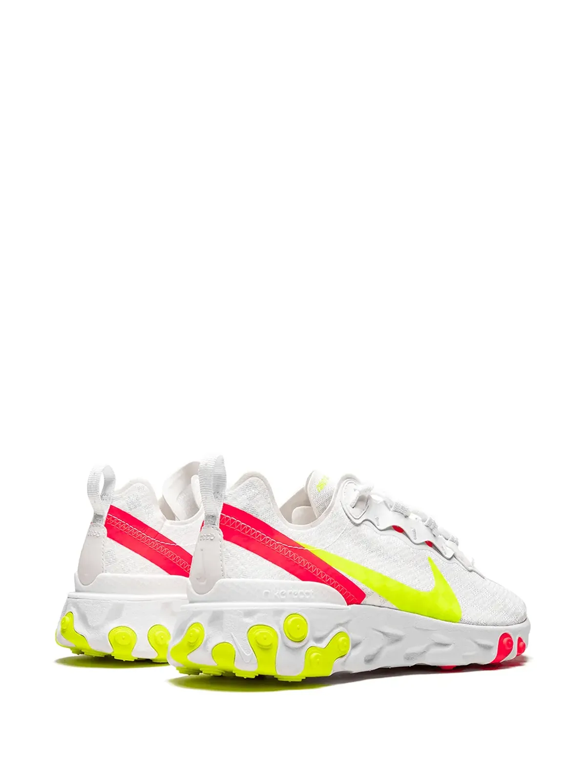 Nike React Element 55 ホワイト/フラッシュクリムゾン スニーカー - 画像3