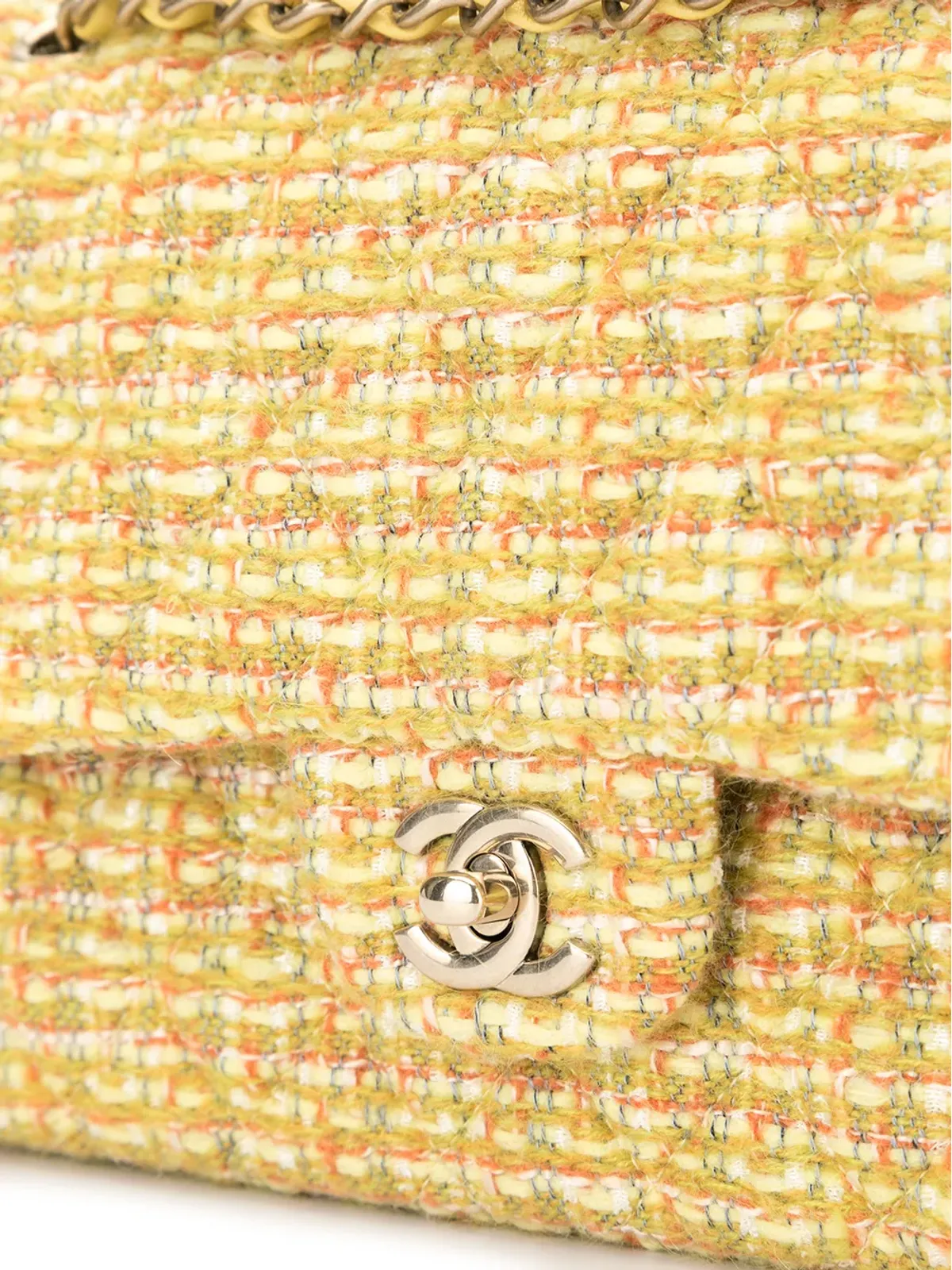 CHANEL Pre-Owned ダブルフラップショルダーバッグ - Yellow - 画像4
