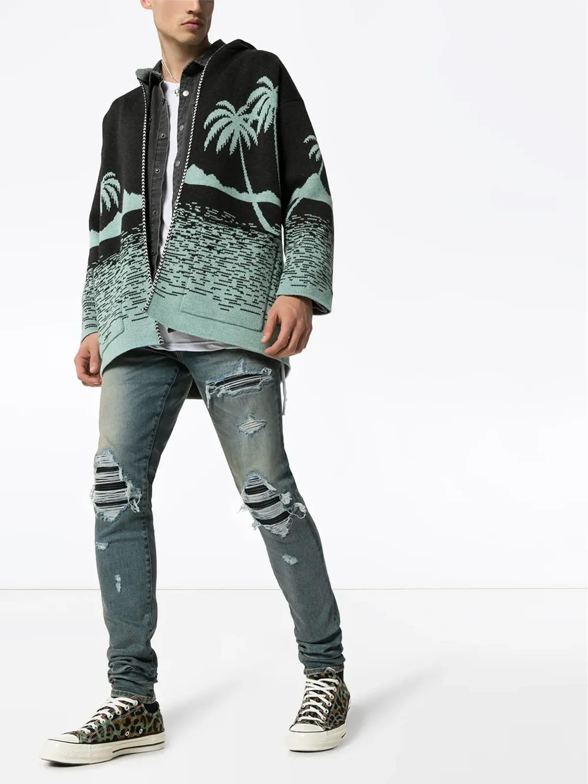 AMIRI MX1 ディストレスドエフェクト スリムレッグジーンズ - 画像2
